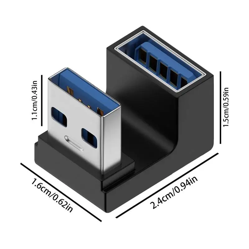 90 270 stopni kąt USB 3.1 Adapter złącza męski na żeński lewego prawego kąt nachylenia USB do USB3.1 Adapter rozszerzający konwerter