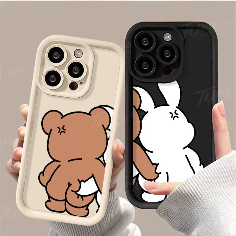 Little Bear Rabbit Pinch Butt ﻿Case for Xiaomi POCO X6 X5 X4 GT F3 F4 F5 M6 Pro X3 NFC Mi 13T 12T 11T 13 12 11 Lite 5G NE Cover