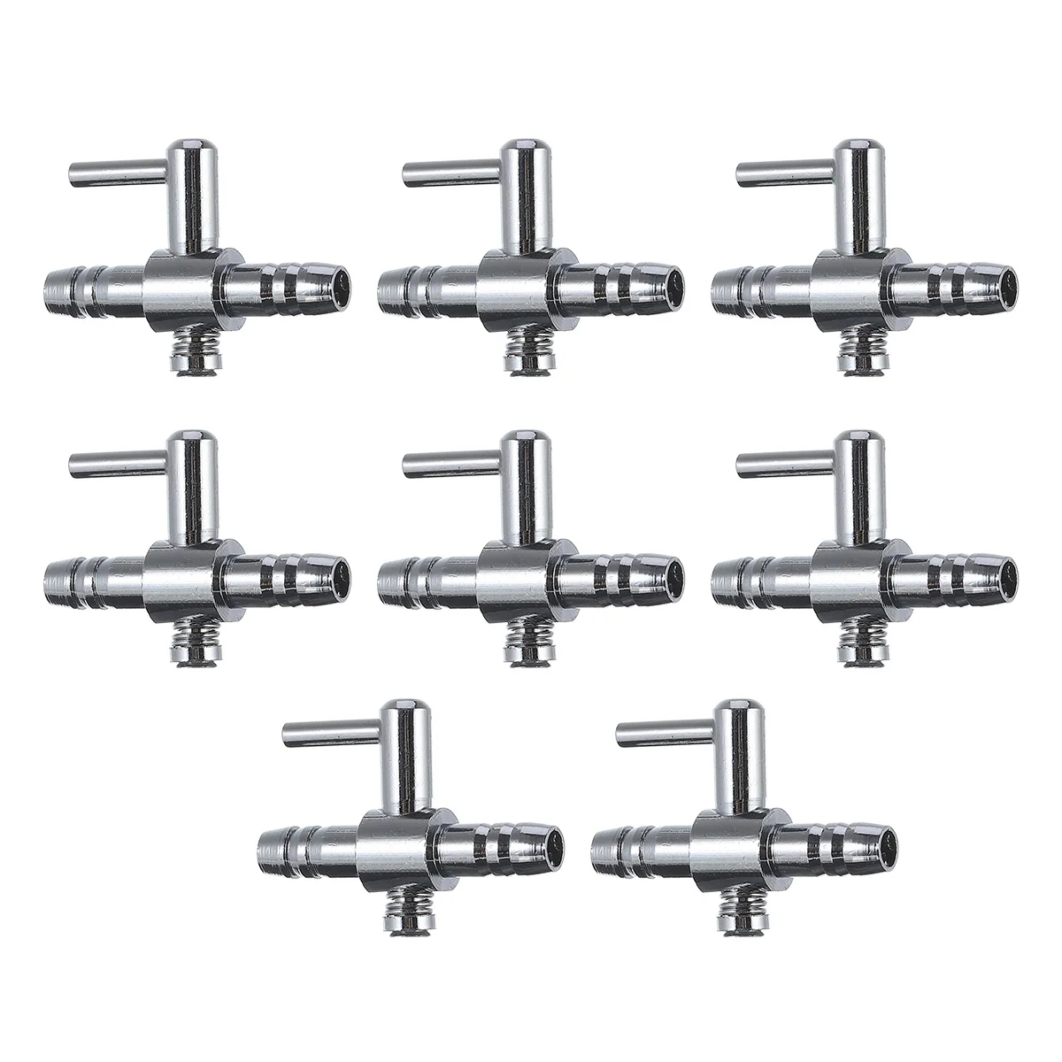 

8pcs Volume Regulating Valve One Way Flow Control Lever Stainless Steel Aquarium Pump Accessory for Fish Tank Connector