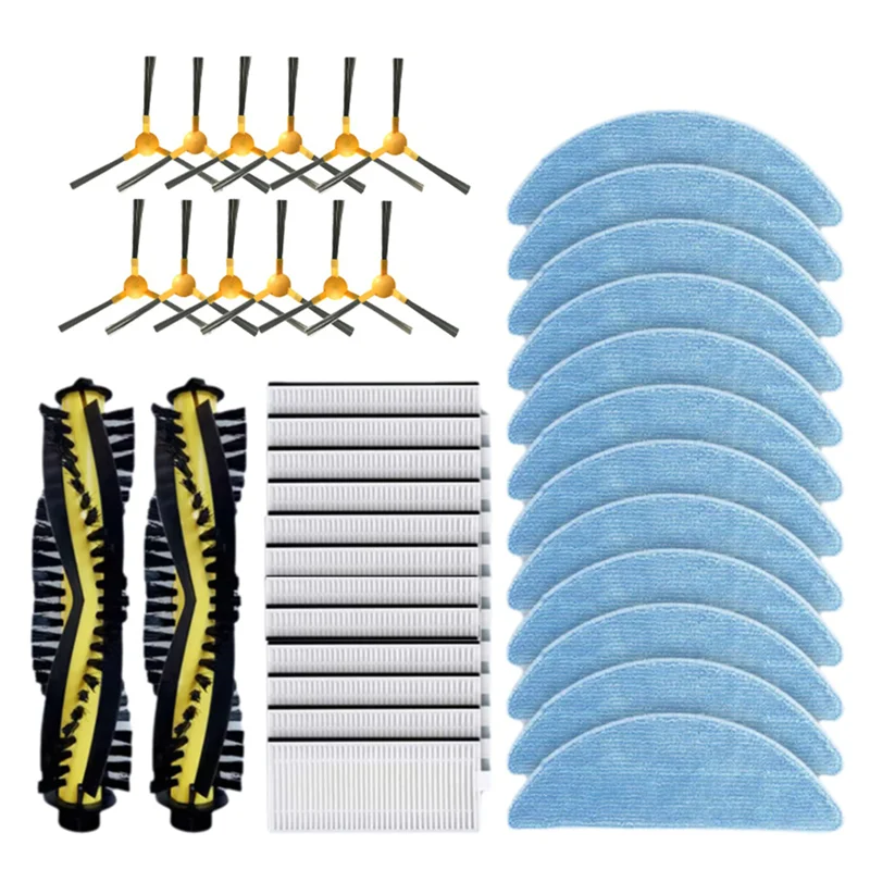 BISM 메인 사이드 브러시, 필터, Mamibot EXVAC650, EXVAC660, EXVAC680S, EXVAC880 예비 부품용 걸레 천 교체