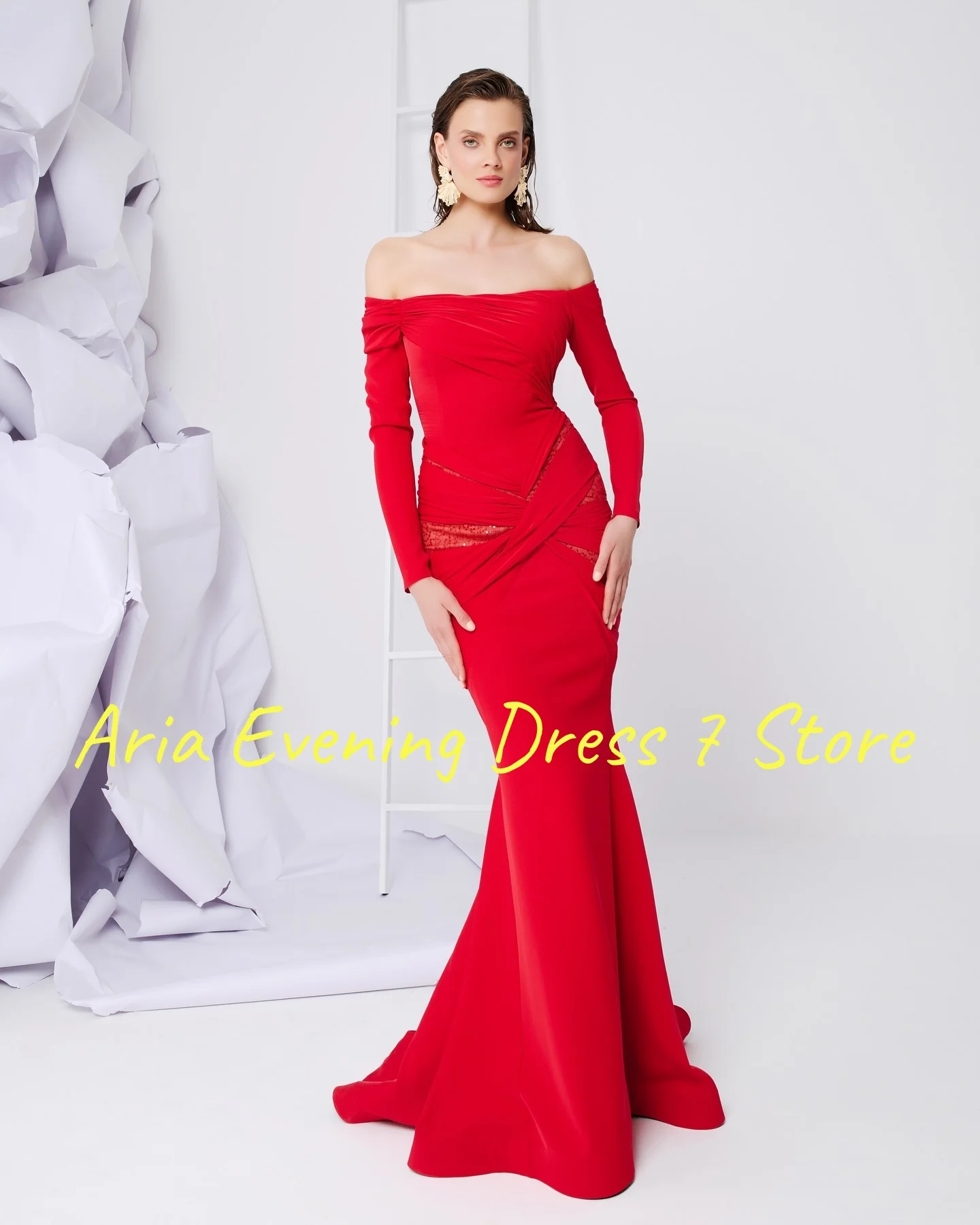 Vestidos de Noche con lentejuelas de sirena, Jersey de temperamento personalizado, vestido de fiesta de manga larga de alta calidad, tamaño personalizado