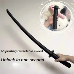 3D Gravity Knife Retractable Katana Portable Decompression Creative Retractable Samurai Sword Toy Gifts Role Playing Photo Props