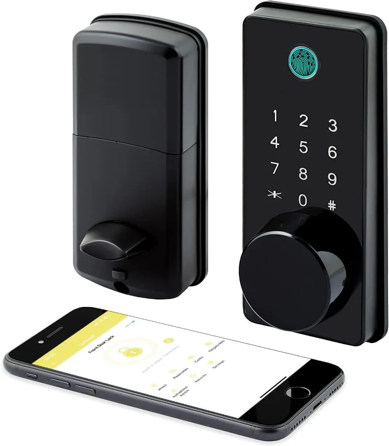 

LOCKSTAR® Smart Door Lock, Keyless Deadbolt, Multiple Entry Methods – APP, Fingerprint Touch ID, Keypad Code,FOB,Traditional Key