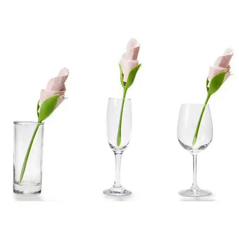 10Pc Elegant Floral Napkin Holders-Suitable For Wedding Parties Daily Table Centerpieces Decorations-Fashionable Napkin Holders