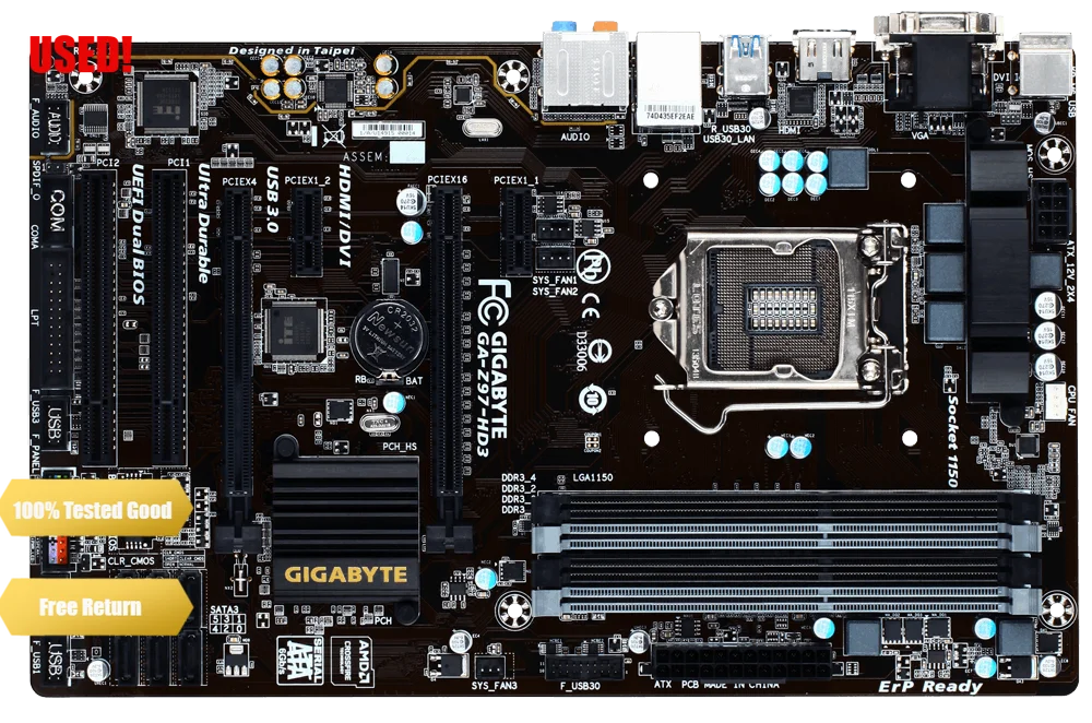 GIGABYTE GA-Z97-HD3 (Rev 2.1) motherboard supports Intel 4th 5th Core processors