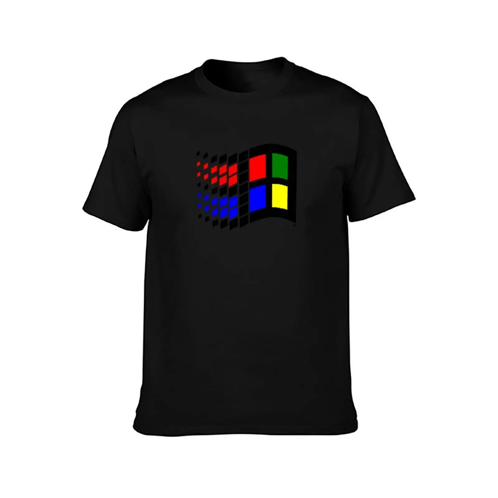 Windows 3.1 T-Shirt, Summer Casual Cotton Tee, Oversized Streetwear Tops, Vintage Graphic Print, Loose Fit Short Sleeve