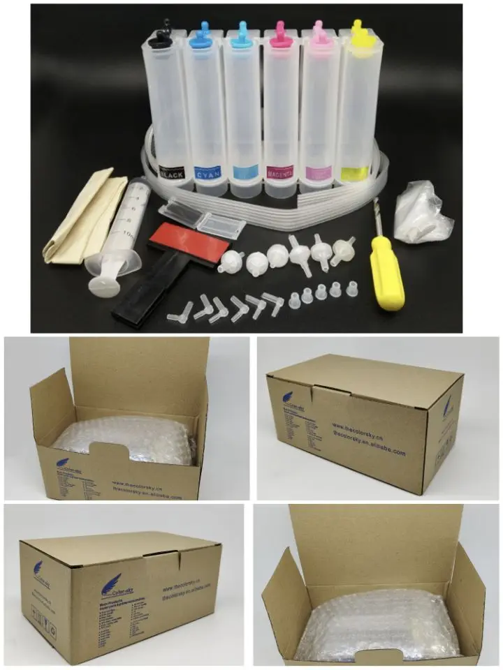 universal 6 color CISS continuous ink system kit with accessaries