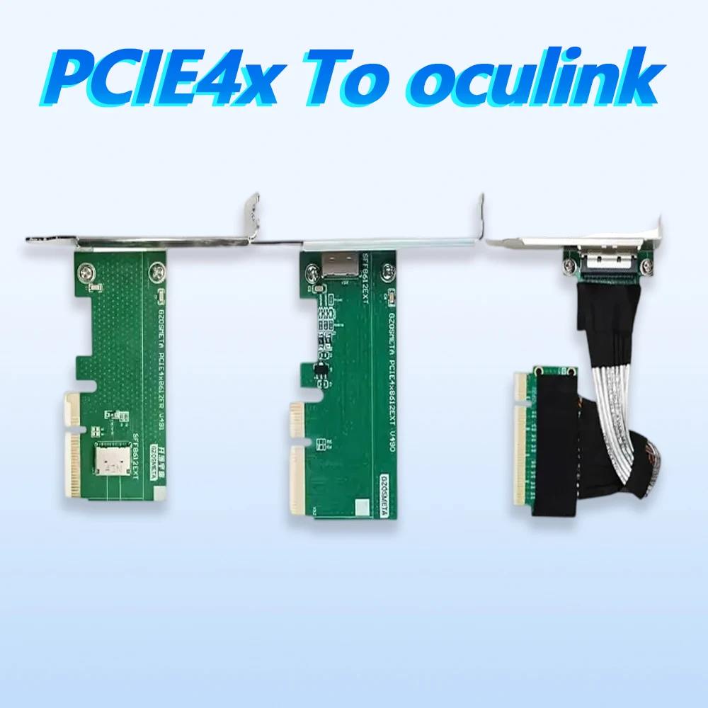 PCIe 4.0 x4 to OCuLink SFF-8612 Adapter Card, PCI Express Gen4 4 Lane Host Adapter for eGPU External Graphics Card / U.2 SSD