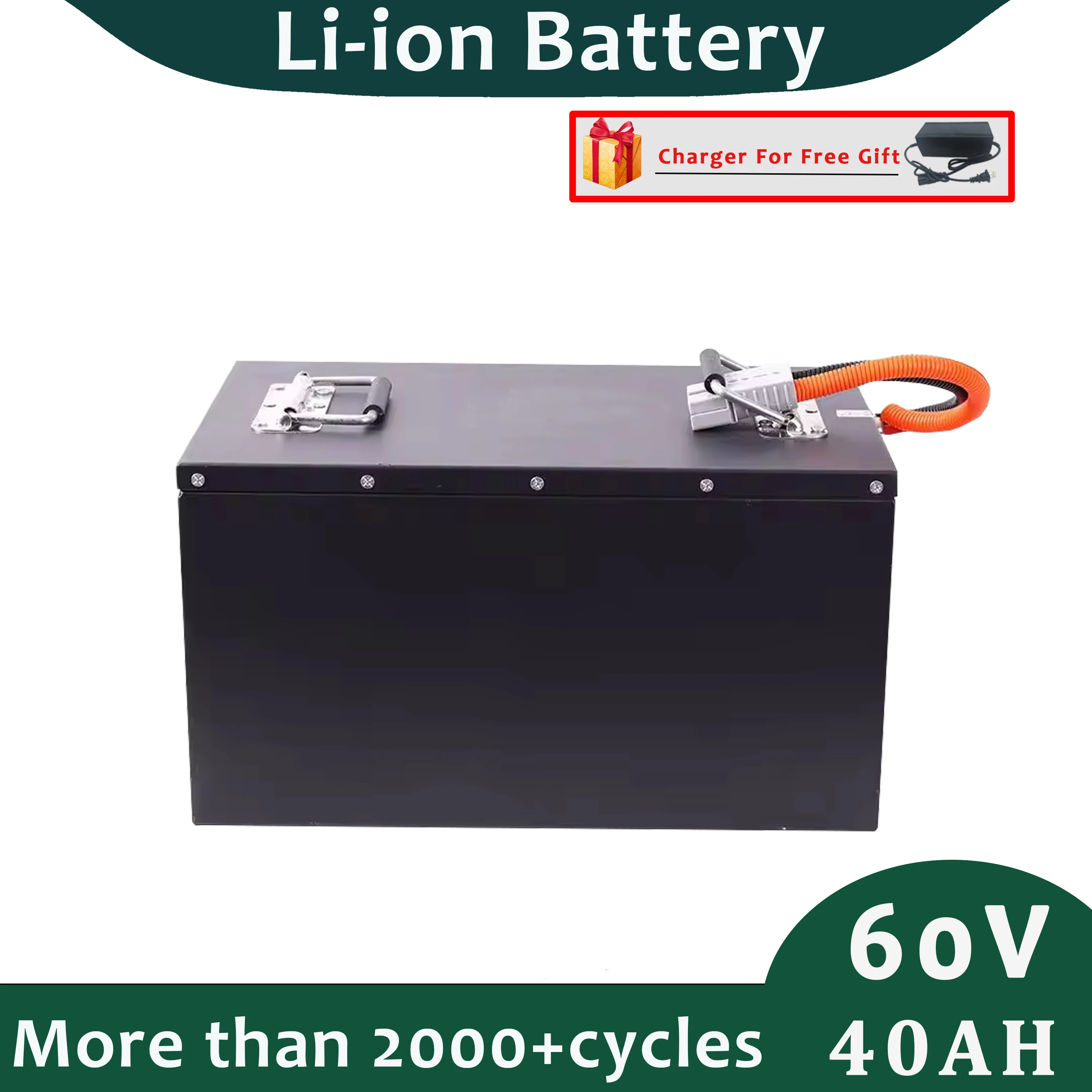 

Литиевый аккумулятор 60 В, 40 Ач, встроенный Smart BMS для электрических скутеров, электромобилей с зарядным устройством 5 А