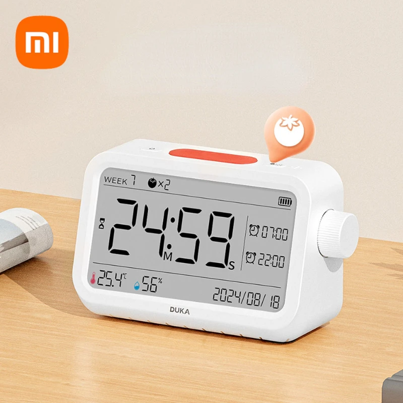 Xiaomi Duka Multi-function Temperature Humidity Meter Clock Indoor Clock Timer Household Digital Display Electronic Backlighting