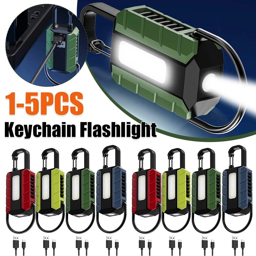 المفاتيح مصباح يدوي USB قابلة للشحن مصباح ليد جيب مصباح يدوي صغير للتخييم في الهواء الطلق المشي لمسافات طويلة في حالات الطوارئ #1