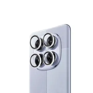 Bilashmart 1 Set Lens Protective Film Xiaomi Redmi Note 14 Pro 5G Metal Ring Camera Protectors Redmi Note14Pro Lens Glass