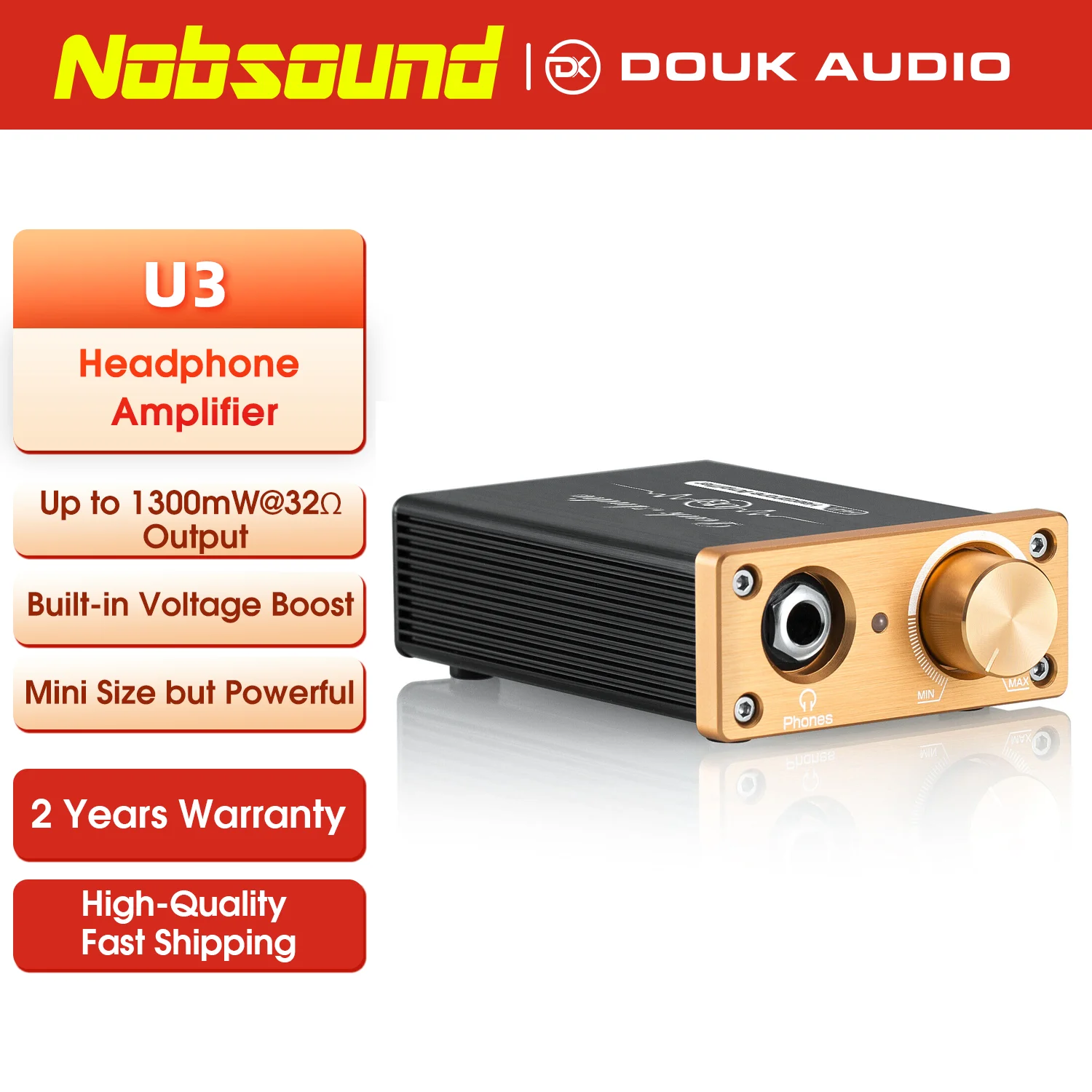 Nobsound Mini Class A Headphone Amplifier HiFi Desktop Stereo Audio Amp for K701/K702/Q701 High-impedance Headsets DC 5V Powered
