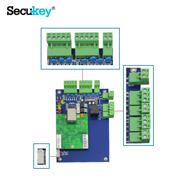 Software SDK gratuito TCP/IP Sistemi di controllo accessi a una porta Scheda di controllo accessi Wiegand Controllo accessi wireless