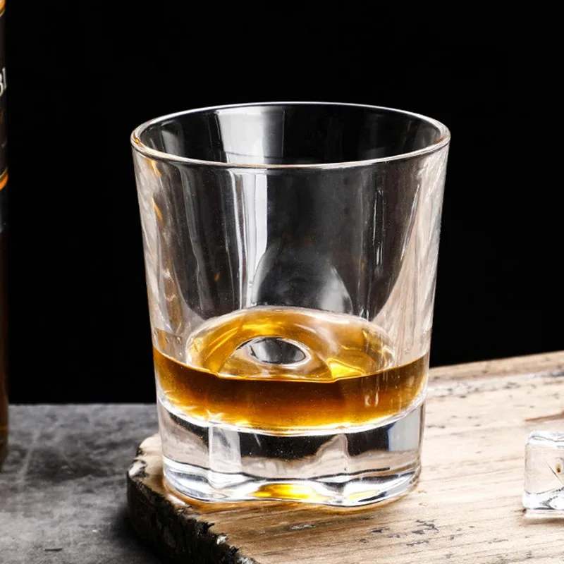

TOPLIVING 140ml Whiskey Beer Brandy Cocktail Glasses Thick Bottomed Wine Glass Simple Transparent Cold Water Tea Cups Party Bar
