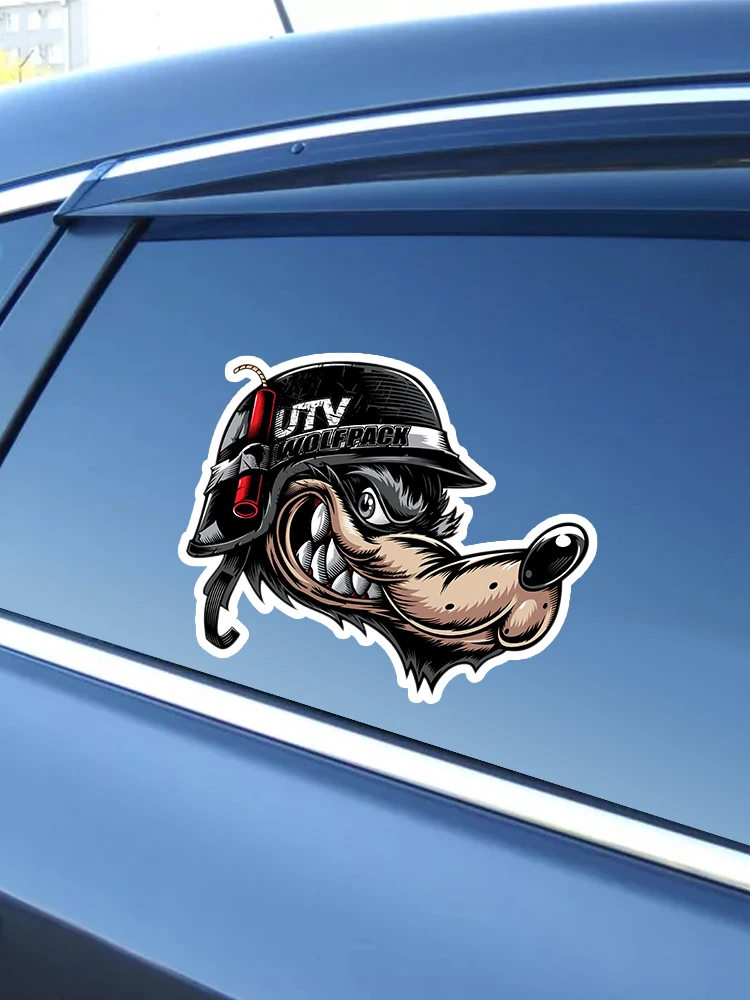 Self-adhesive Decal Funny Wolf Car Sticker Waterproof Auto Decors on Bumper Rear Window Laptop #10872