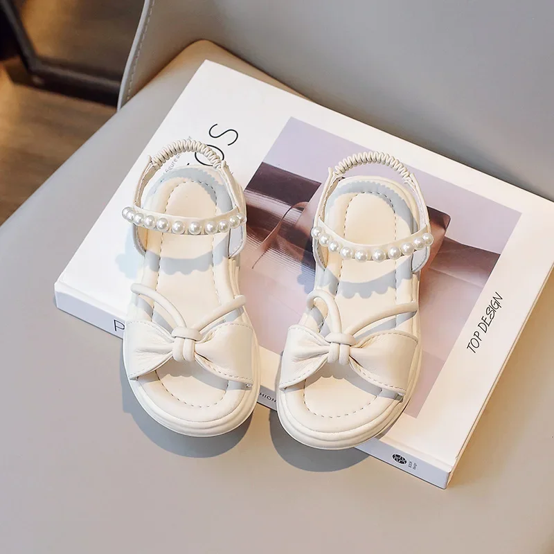 New Childrens Shoes Pearl Rhinestones Shining Spring Kids Princess Shoes Girls Sandals for Party Wedding Shoes Size 26-36