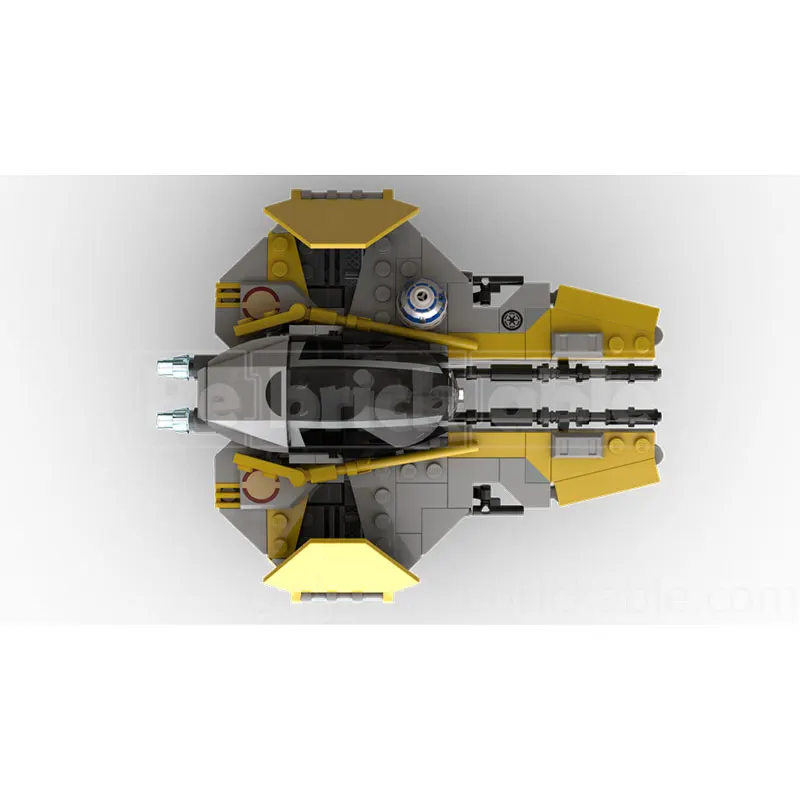 MOC Space War Series caza amarillo DIY bloques de construcción educativos compatibles para niños rompecabezas Juguetes regalos 200 Uds