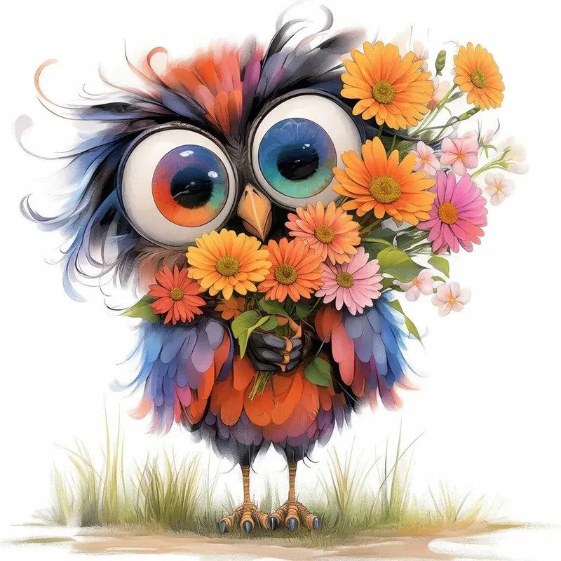 

Funny Birds with Flowers Toilet Stickers Decoration for Living Room, Wall, Bedroom, and Home Decor Car Decals Self-Adhesive