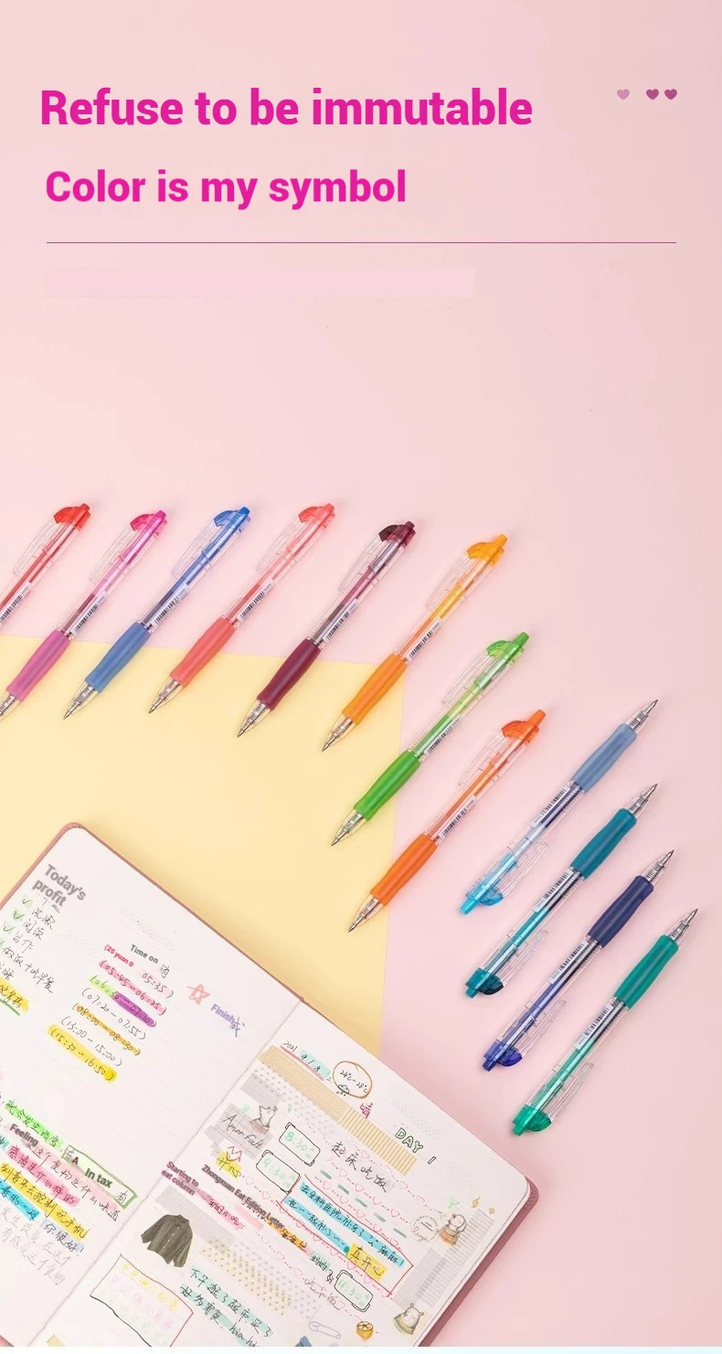 6/12 Stück Deli 0,5-mm-Farbstift, Stift für Notizen, Stift für wichtige Aufzeichnungen, Schulbedarf, Büromaterial. – Detail 1