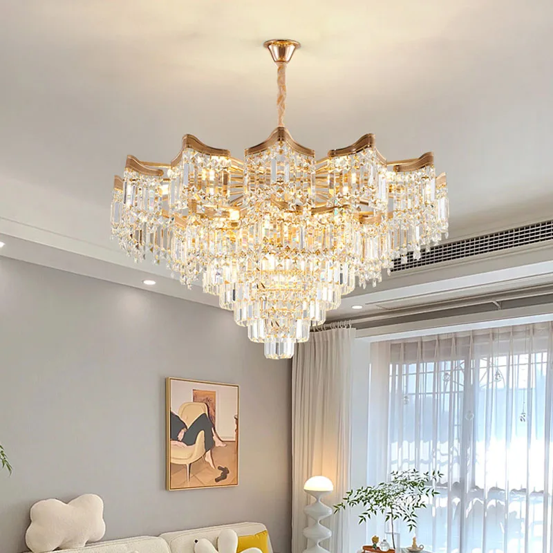 

Modern French Crystal Pendant Lamps Light Luxury Villa Bedroom Living Room Ceiling Chandelier Indoor Decoration Led Lighting