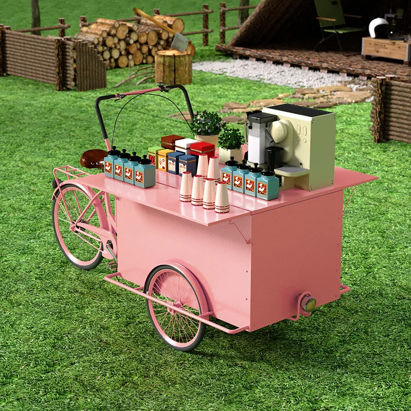 Tricycle stall float snack cart street stall fried skewers flying cakes candied gourds oyster barbecue sales dining car