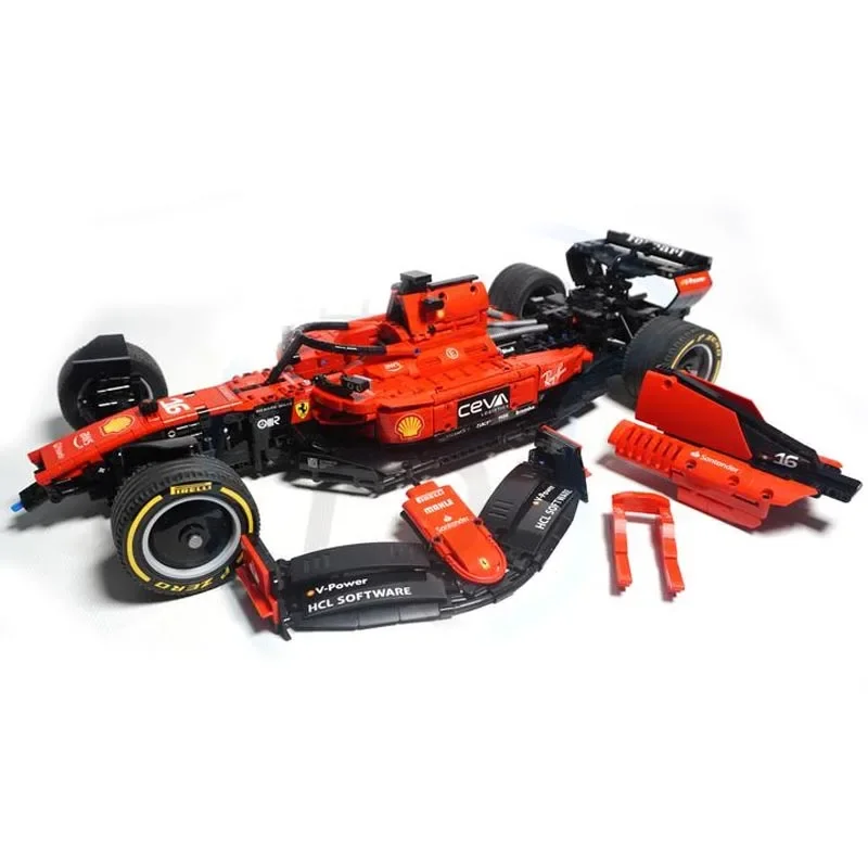 New MOC-138981 W14 And MOC-138621 SF23 scale 1:8 Formula 1 Race Car Model Buiding Creators Block Bricks Toys Kids Birthday Gifts