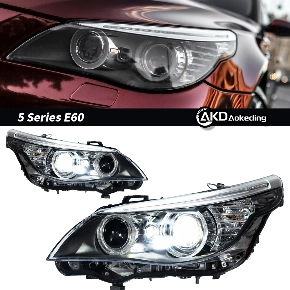 

AKD Auto Parts For BMW E60 5 Series Headlights 2003-2010 LED Daytime Lights Dual Projector DRL Car Accesorios Modified