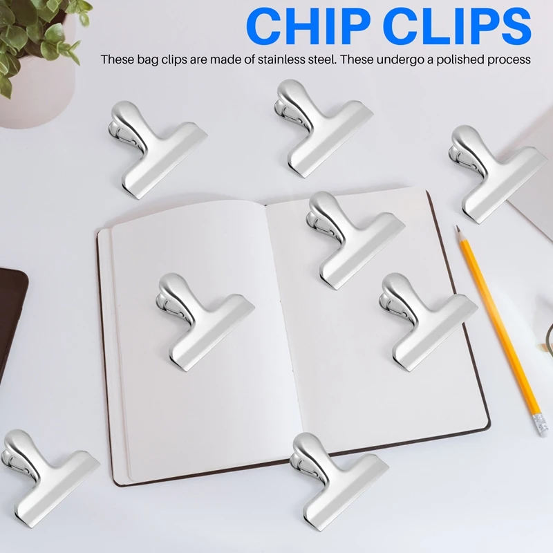 8Piece Silver Chip Clips Large Clips Food Clip Kitchen Clips For Food Packages For Snack
