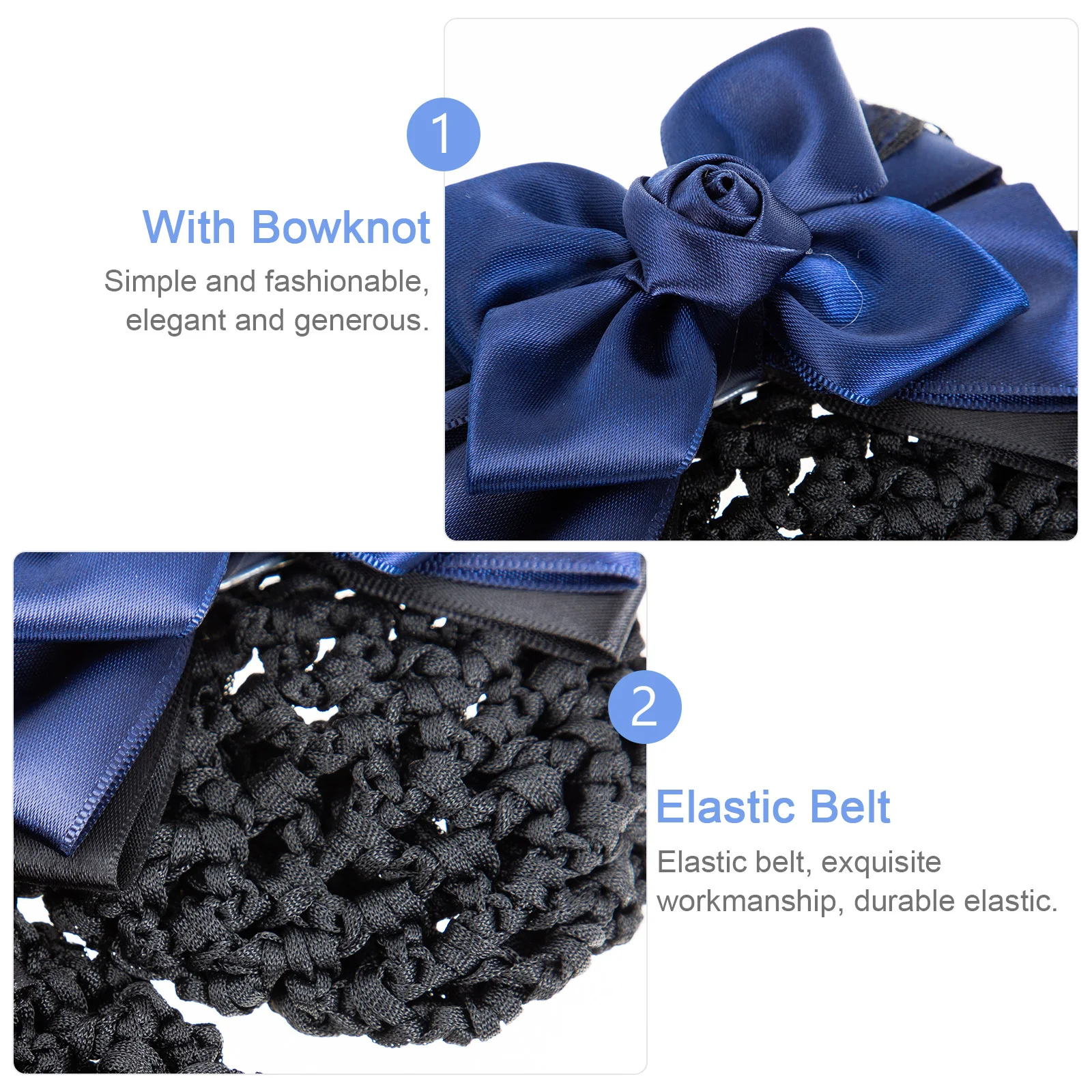 

2pcs Hair Bun Covers Bowknot Decor Net Barrette Rose Shaped Elegant Hairstyle Accessories Women Girls Gift For Wife Girlfriend