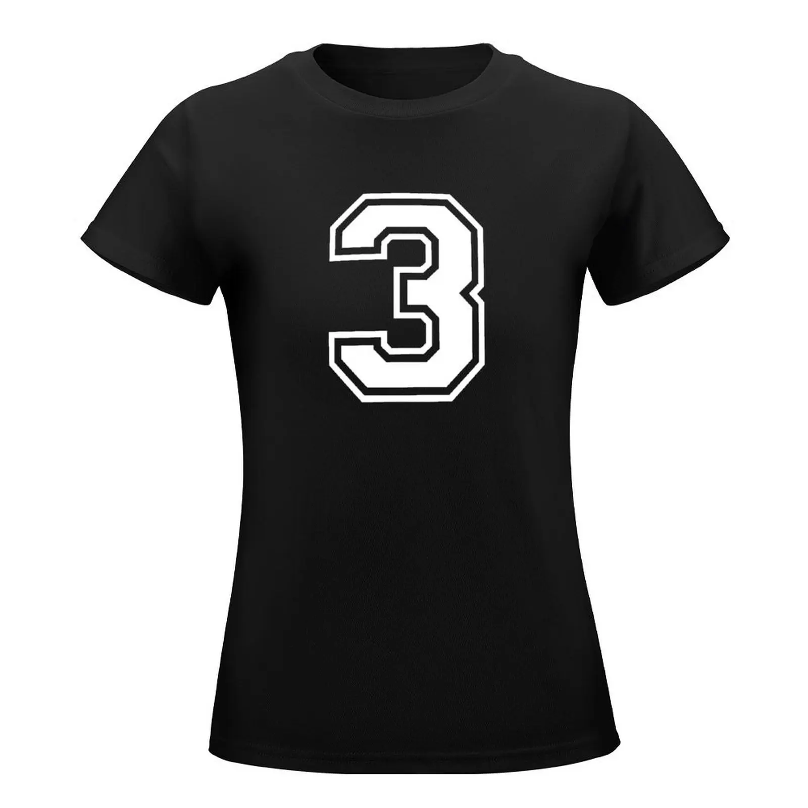 Number 3 Three T-Shirt female summer tops korean fashion oversized t shirts for Women