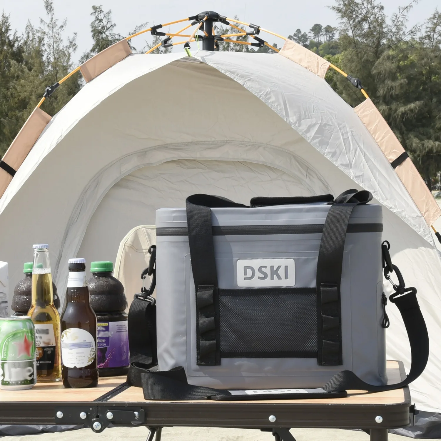 

Insulated lunch bag,lightweight and leak proof tote bag,with side tissue bag,suitable for both men and women,with shoulder strap
