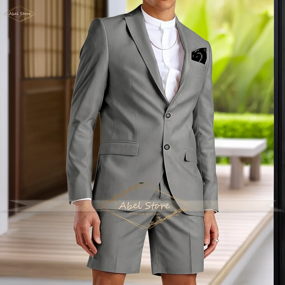 

Trendy Men's 2 - Piece Suit Set: Blazer & Shorts for Summer, Casual Events, Party Nights, Stylish Occasions