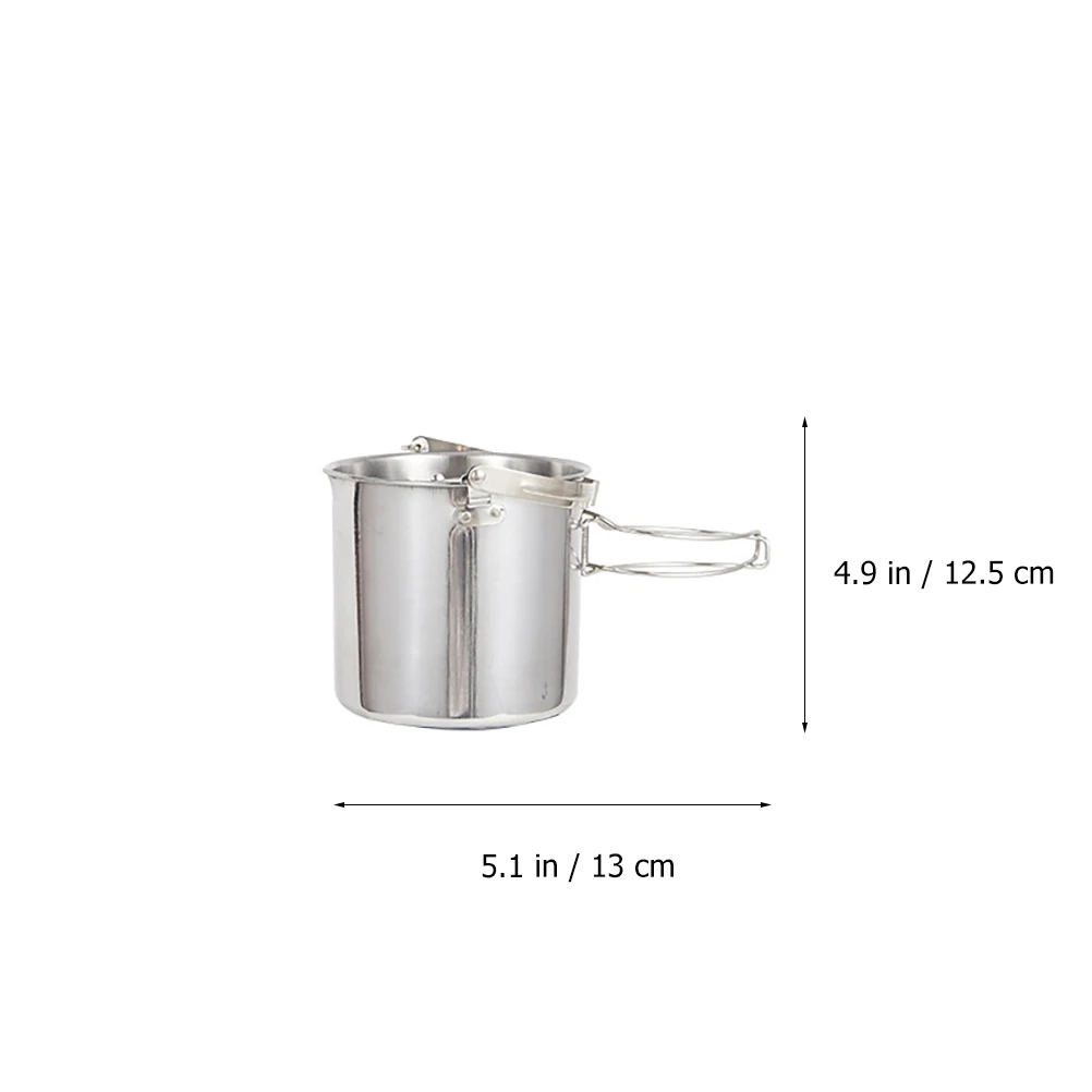 

1 Set Stainless Steel Cutlery Folding Bowl Portable Camping Cup Outdoor Kettle Lightweight Durable For Hiking Picnic Cookware