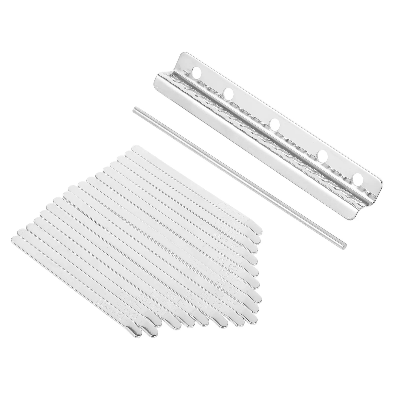 1Set Kalimba DIY Keys Bridge Kit 17 Keys Manganese Steel Thumb Piano Tines Stamped Scale for Kalimba Mbira Thumb Piano Repair