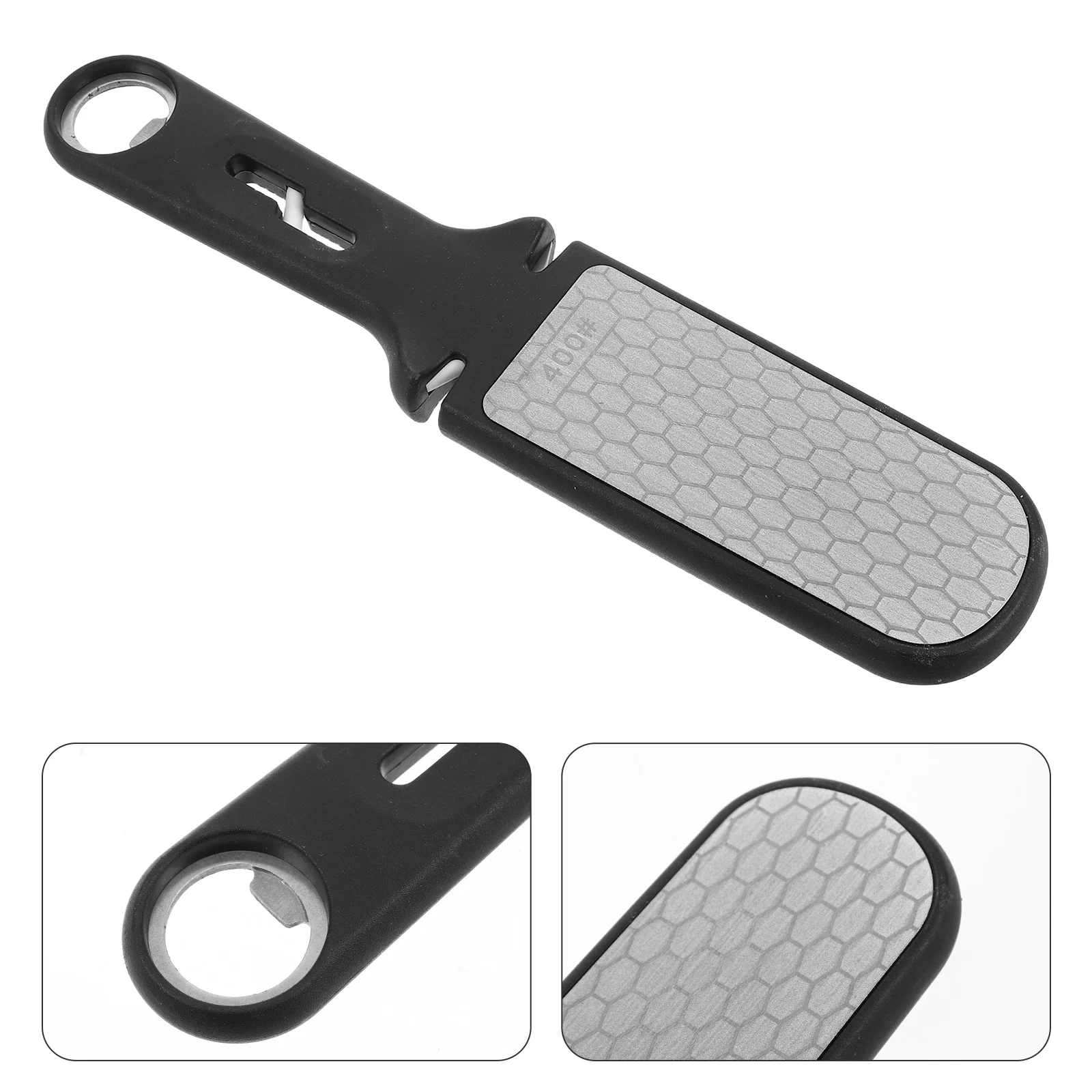 

Multifunctional Stainless Steel Sharpening Stone Home Use Handheld Whetstone Rod Black Manual Sharpener Tool For Kitchen