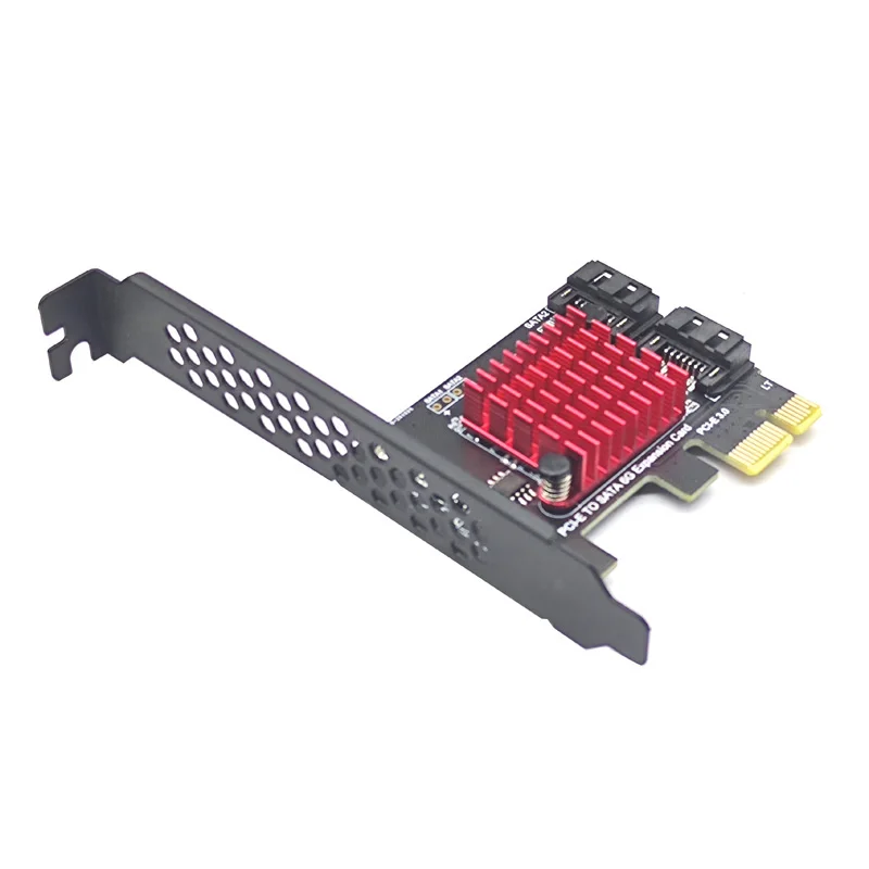 PCIe to 2 Ports SATA 3 III 3.0 6Gbps SSD Adapter PCI-e PCI Express x1 Controller Board Expansion Card Support x4 x6 x8 x16 Riser