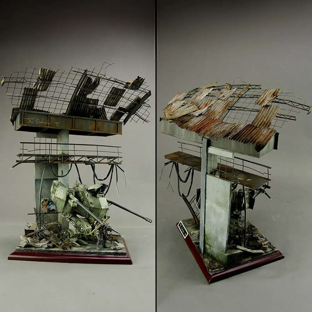 1:35 Scale หลังคาโลหะสําหรับอาคารฉากแผ่นหลังคาปูกระเบื้อง Miniatures กระดานลูกฟูกรุ่น DIY House ตกแต่ง