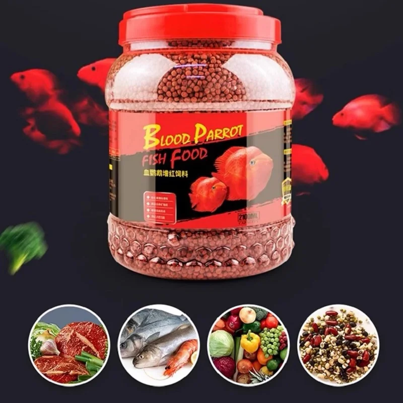 Alimento de pellets de pescado para loros en sangre, Color de pescado que mejora la comida para peces de acuario con sufficient astaxantina, alta proteína y nutrición