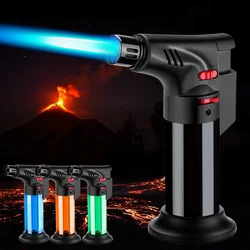 Jet Butane Lighter Refillable Gas Adjustable Flame Gun Lighter Cooking Torch BBQ Ignition Tool Windproof Cigar Cigarette Lighter