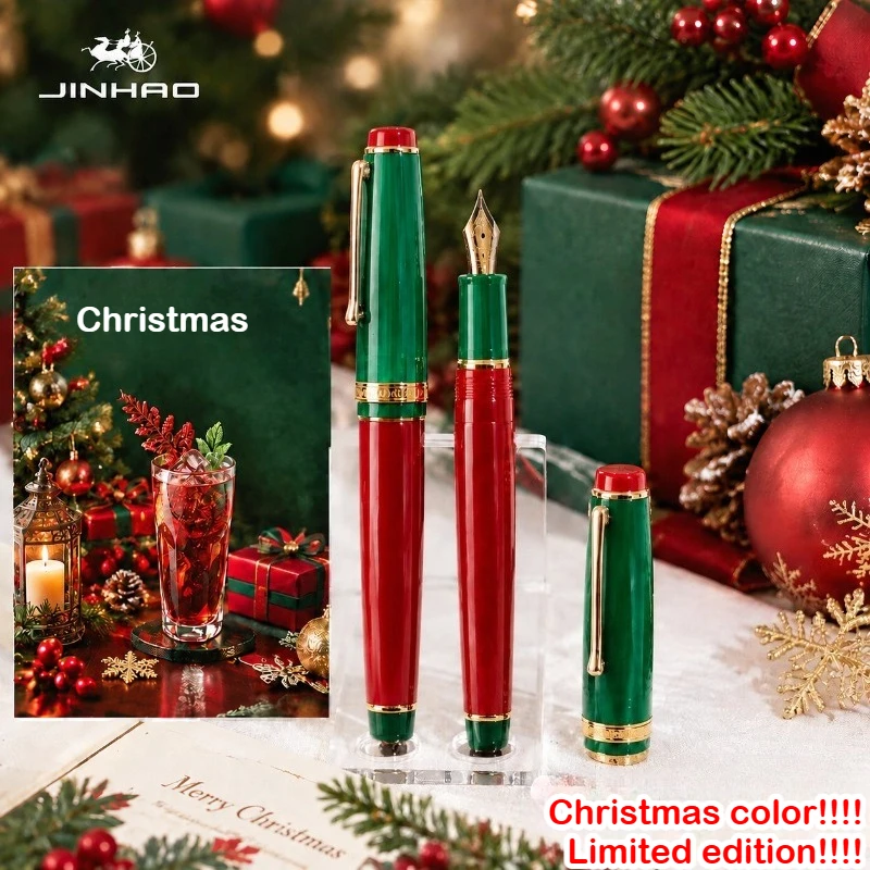 Limitierte Auflage, Weihnachtsfarben, JINHAO 82 Füllfederhalter, EF-Schreibspitze, für flüssiges Schreiben, Kalligraphie, Büro- und Schulbedarf, Schreibwaren.