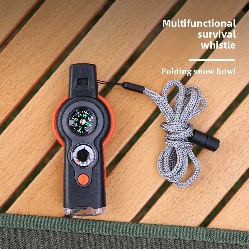 التخييم في الهواء الطلق 7 في 1 متعددة الوظائف صافرة صفارة إنقاذ صفارة السلامة للمشي إكسسوارات السفر #3