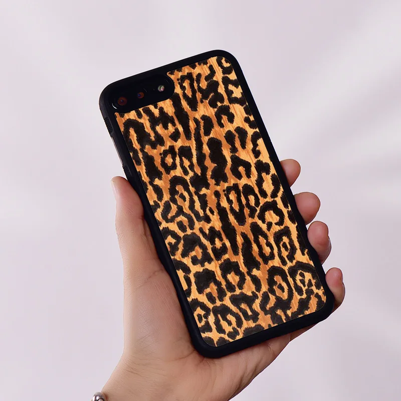 Wildflower Rubber Phone Case Cover for iPhone 6 6S 7 8 Plus X XS XR 11 12 13 14 15 Mini Pro Max Leopard Love