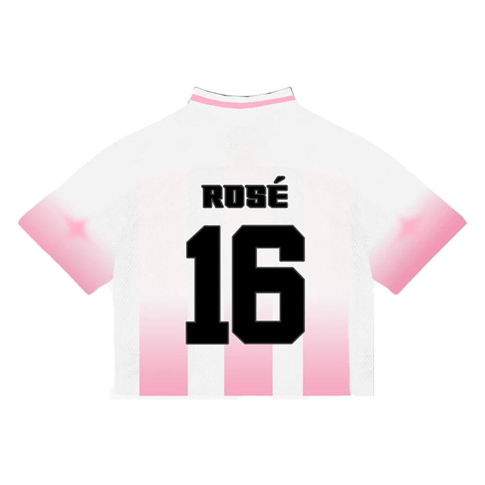 ROSÉ Y2K جديد الكورية فتاة مجموعة رسالة مطبوعة مروحة قميص الحفل قميص Ins موضة الاتجاه المتضخم المرأة رداء علوي مريح غير رسمي #1