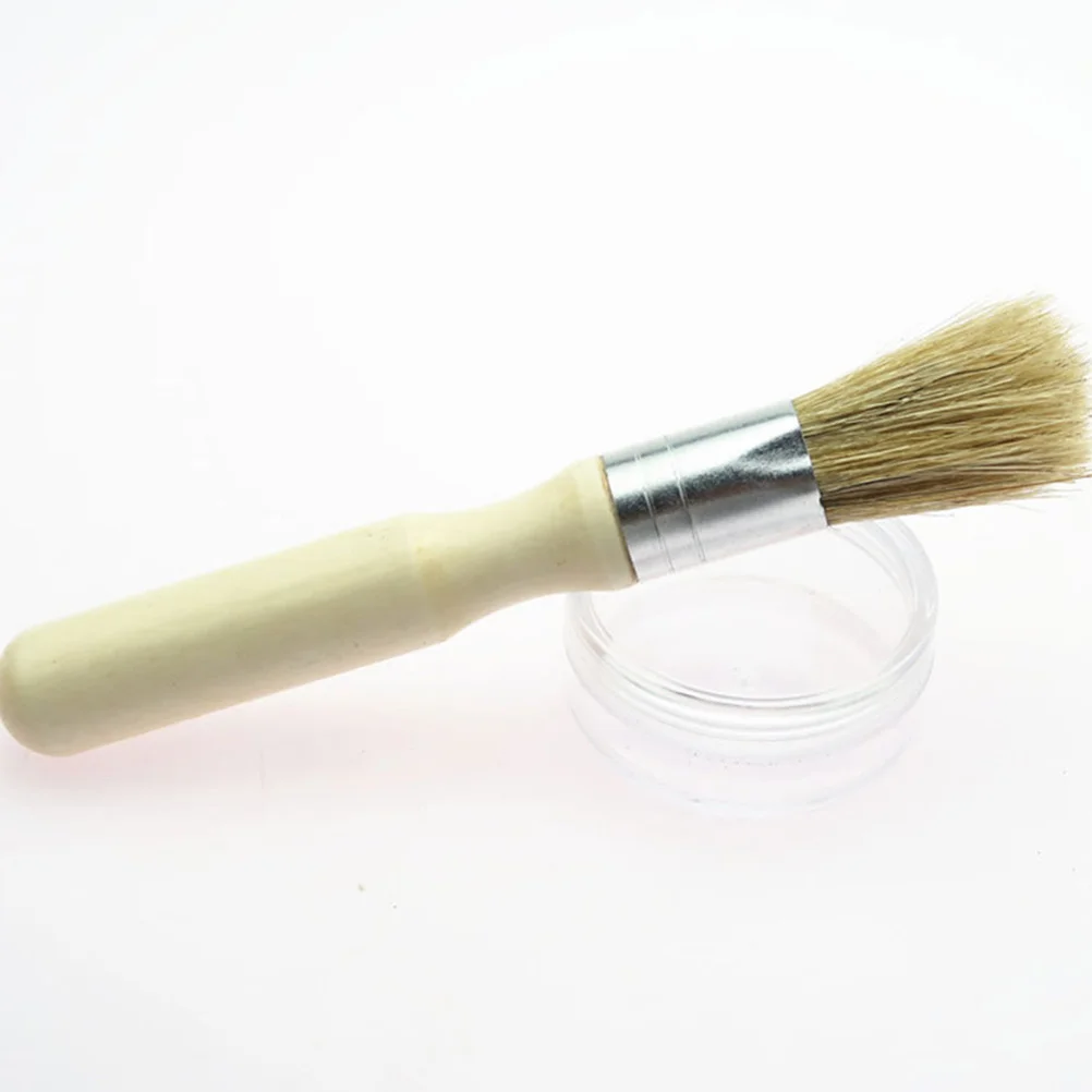 

2Pcs Stencil Brush Wooden Handle Bristle Hair Painting Brush for Oil Acrylic Watercolor Art Supplies Painting Tool
