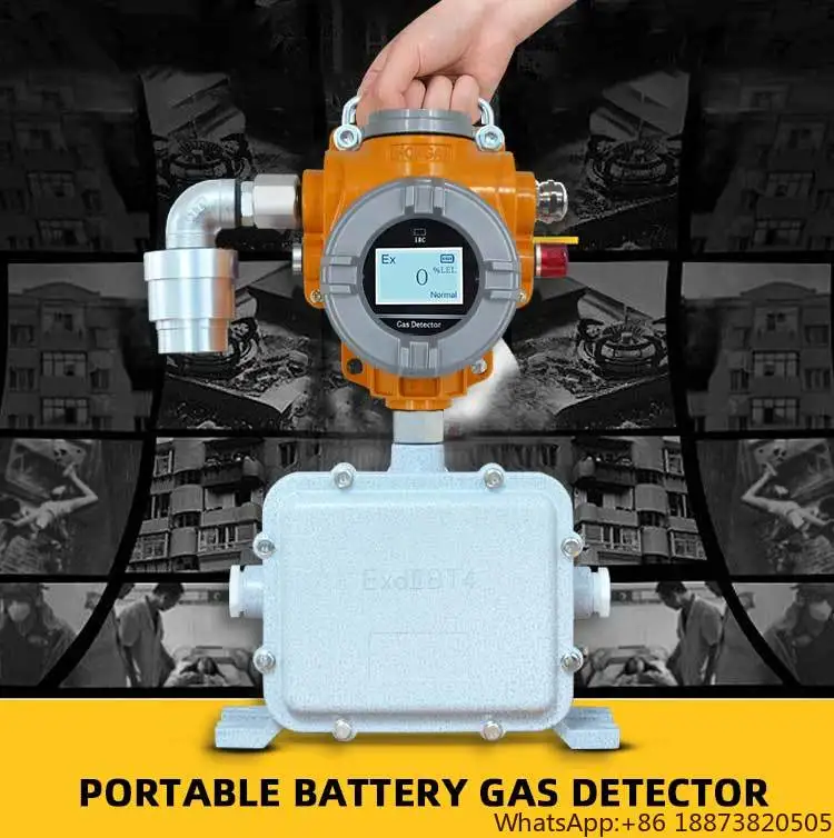 Portable gas detector for LEL O2 H2S CO Multi-Gas Monitor with Battery for Continuous Monitoring