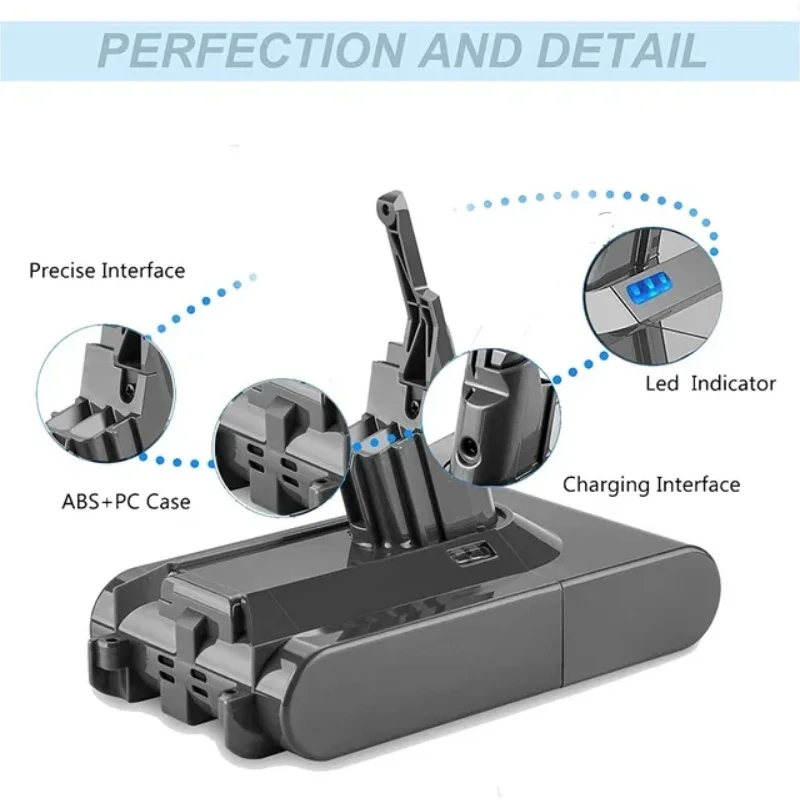 100% Originele DysonV8 6800Mah 21.6V Batterij Voor Dyson V8 Absolute/Pluizige/Dier Li-Ion Stofzuiger Oplaadbare Batterij.