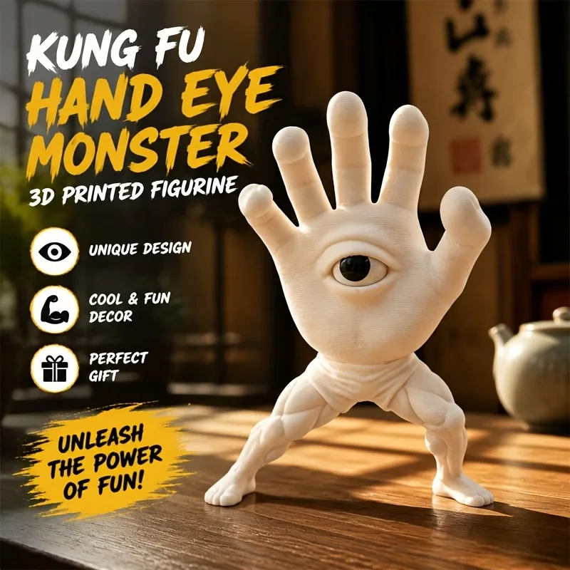 Halloween 3D Printed Kung Fu Hand-Eye Demon Statue Fantasy Martial Arts Sculpture Ornament