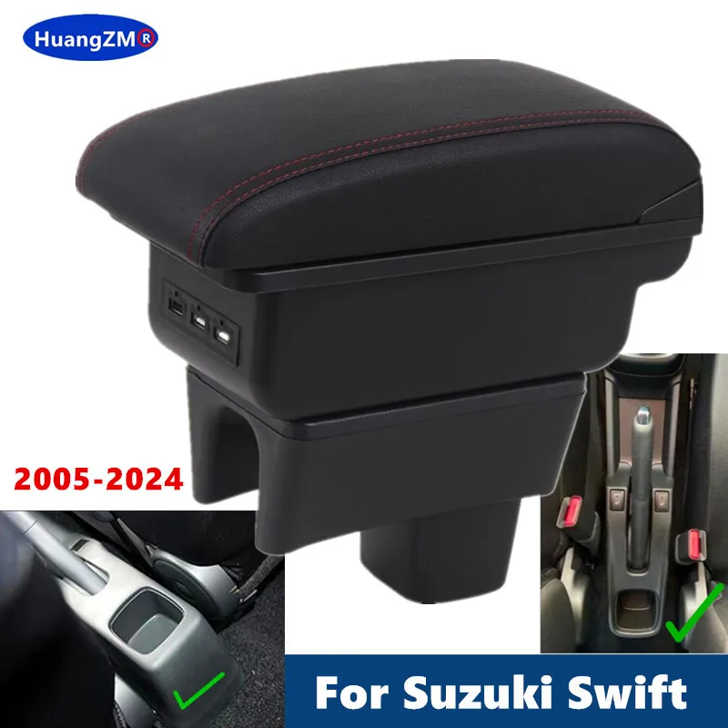 For Suzuki Swift Armrest Box For Suzuki Swift 2005-2024 Car Armrest  Storage box Dedicated Retrofit Interior Car Accessories