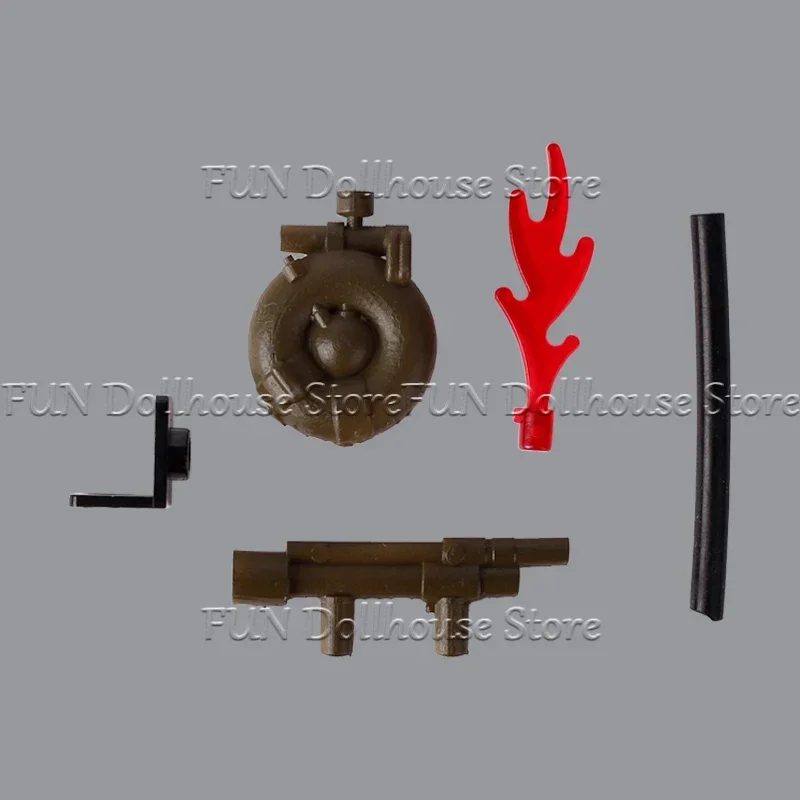 WW2 British Military Soldiers Figures Helmet 3D Printed Building Blocks Gas Mask Flamethrower Lighter Cigar Suitcase Bricks Toys view 6